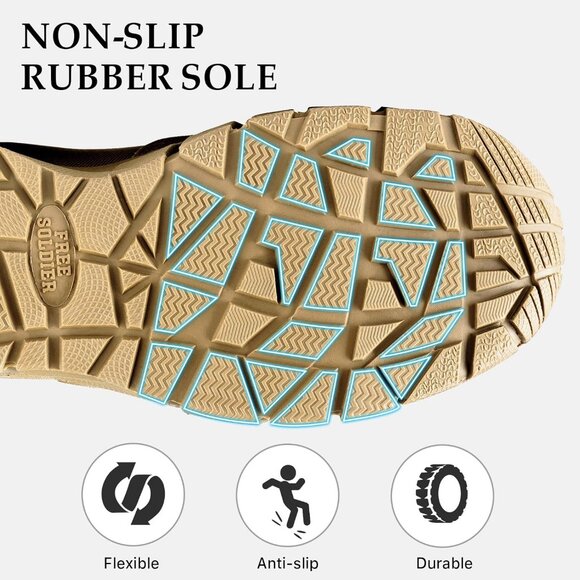 ⚡ Men's Deep Tan Combat Suede Leather Lightweight Military Work Desert Boot - Picture 3 of 8